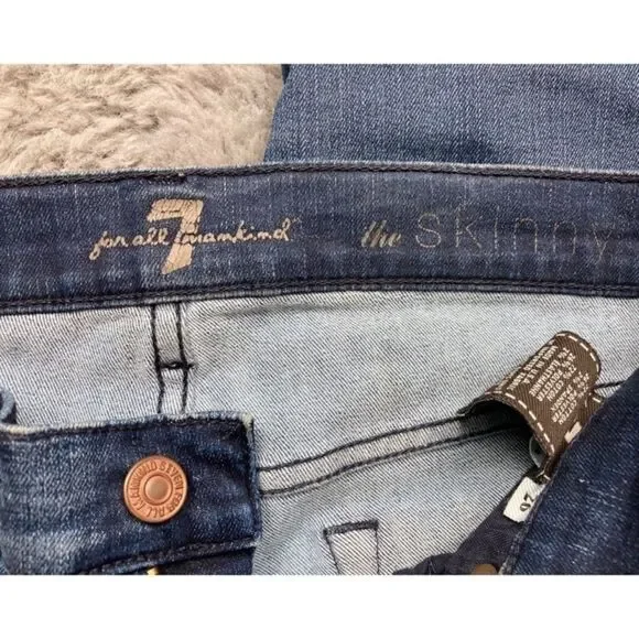 7 for all mankind the skinny medium wash jeans - Picture 5 of 6
